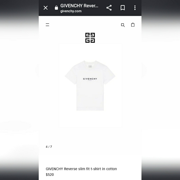 Givenchy Paris White T-shirt. Size small. Slim fit. 100% cotton.